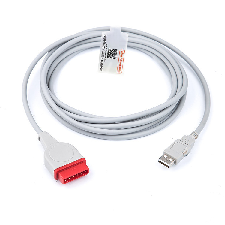 สีเทา TPU IBP แอดป์เตอร์เคเบิล ทนทาน เหมาะสมสําหรับ GE Marquette ไปยัง USB