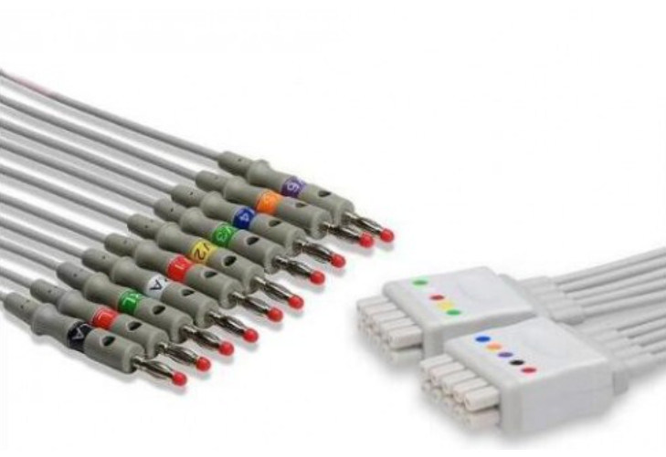 GE Marquette EKG Cable 10 นําสีเทา สอดคล้อง