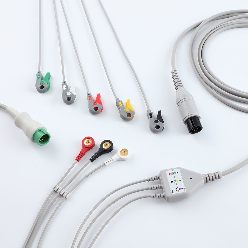 สายเคเบิลติดตาม ECG ที่เข้ากันได้ ความยาวคงที่ 3.4m สําหรับเครื่องตรวจสอบผู้ป่วยหลัก