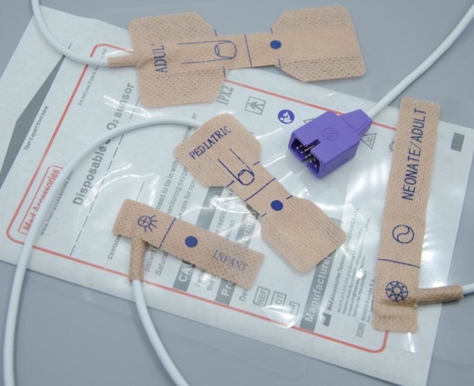 เครื่องตรวจจับสปู2 ของเด็ก Nellcor แบบพกพา เครื่องตรวจจับอ๊อกซิเมตรที่ใช้ครั้งเดียว ที่ไม่เป็นพิษ