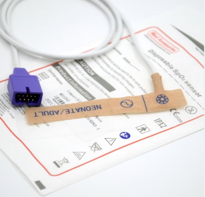 เครื่องตรวจจับสปู2 ของเด็ก Nellcor แบบพกพา เครื่องตรวจจับอ๊อกซิเมตรที่ใช้ครั้งเดียว ที่ไม่เป็นพิษ