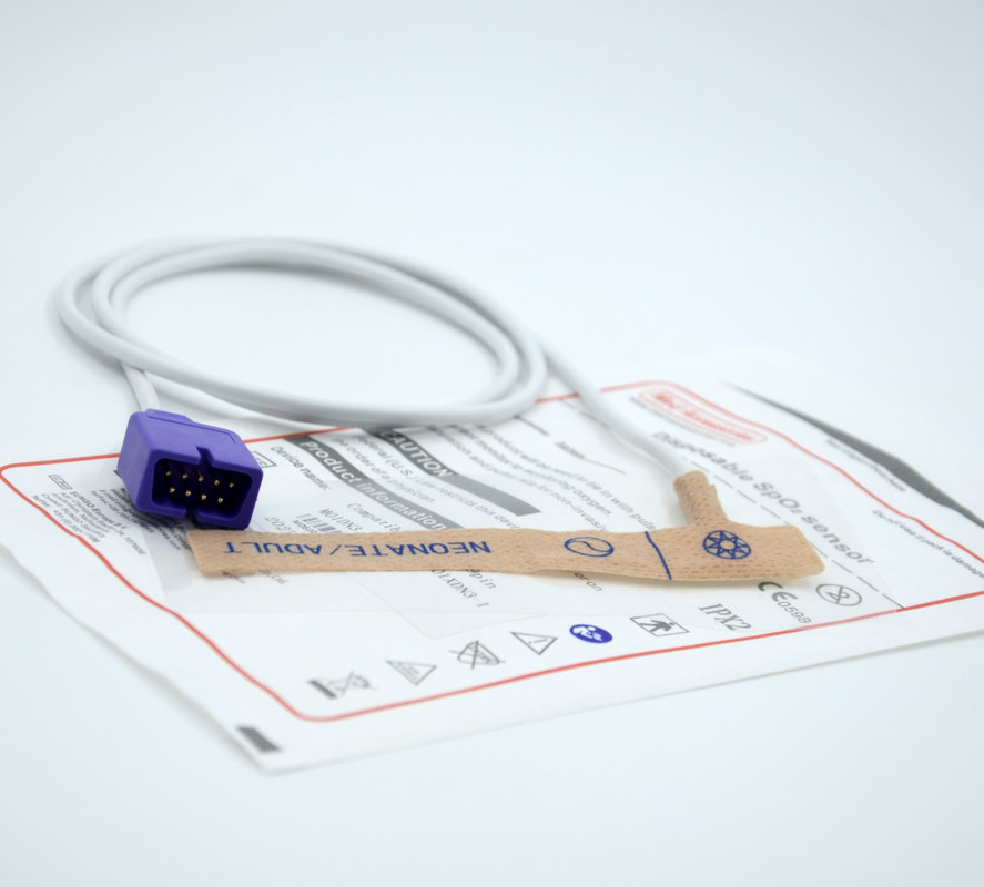 เครื่องตรวจจับสปู2 ของเด็ก Nellcor แบบพกพา เครื่องตรวจจับอ๊อกซิเมตรที่ใช้ครั้งเดียว ที่ไม่เป็นพิษ