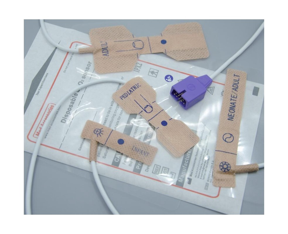 เครื่องตรวจจับสปู2 ของเด็ก Nellcor แบบพกพา เครื่องตรวจจับอ๊อกซิเมตรที่ใช้ครั้งเดียว ที่ไม่เป็นพิษ