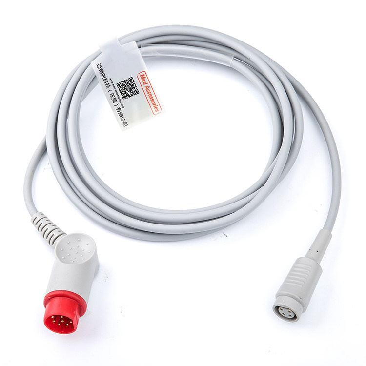 สายปรับตัว IBP พกพา TPU รองรับ Mindray ถึง MR 12 Pin IBP Transducer