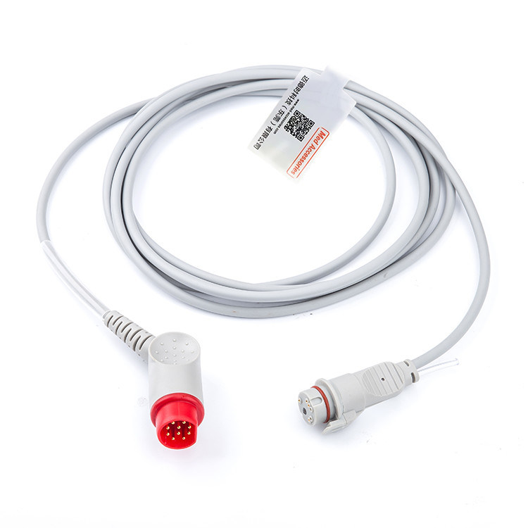 สายเคเบิลสีเทาที่ใช้ได้ทางการแพทย์ IBP ที่เข้ากันได้กับ Mindray To MX Multi Function