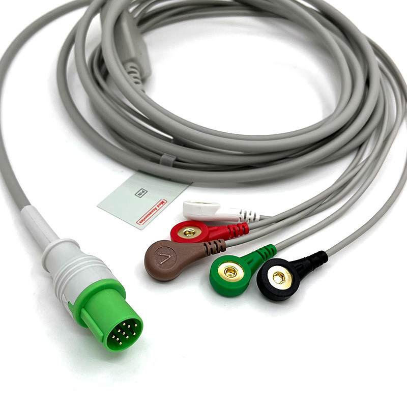 GE Helige 10 Pin ECG ติดตามเคเบิลสําหรับอุปกรณ์เสริมทางการแพทย์ ขนาด 0.9m