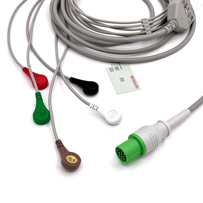 GE Helige 10 Pin ECG ติดตามเคเบิลสําหรับอุปกรณ์เสริมทางการแพทย์ ขนาด 0.9m