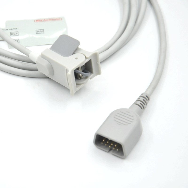 ผู้ผลิต เครื่องสํารองจอเด็กนิ้วมือที่เข้ากันได้ Nihon kohden 9pin เครื่องรับสัญญาณ SpO2 สามารถใช้ได้อีกครั้ง