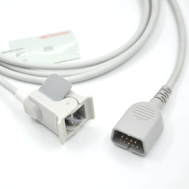 ผู้ผลิต เครื่องสํารองจอเด็กนิ้วมือที่เข้ากันได้ Nihon kohden 9pin เครื่องรับสัญญาณ SpO2 สามารถใช้ได้อีกครั้ง