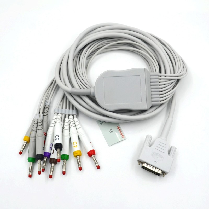 คาเบิ้ล EKG ที่เข้ากันได้ของ Nihon Kohden 10 Leads สําหรับเครื่องติดตามผู้ป่วย