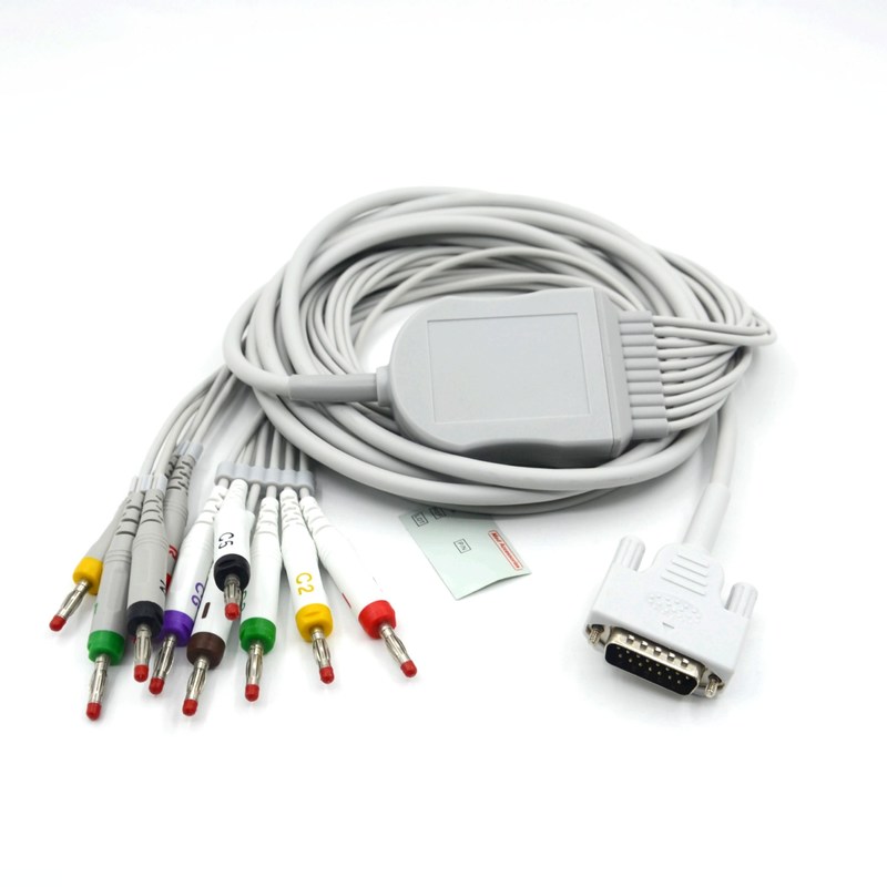 คาเบิ้ล EKG ที่เข้ากันได้ของ Nihon Kohden 10 Leads สําหรับเครื่องติดตามผู้ป่วย