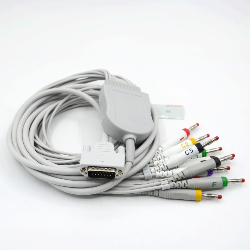 คาเบิ้ล EKG ที่เข้ากันได้ของ Nihon Kohden 10 Leads สําหรับเครื่องติดตามผู้ป่วย