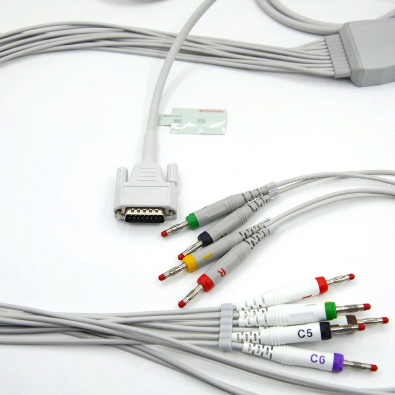 คาเบิ้ล EKG ที่เข้ากันได้ของ Nihon Kohden 10 Leads สําหรับเครื่องติดตามผู้ป่วย