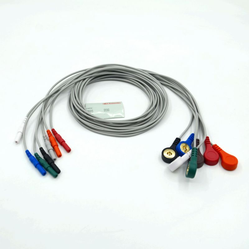 คุณภาพสูง Din ประเภท 7 โลด Snap Holter Recorder ECG สายนํา