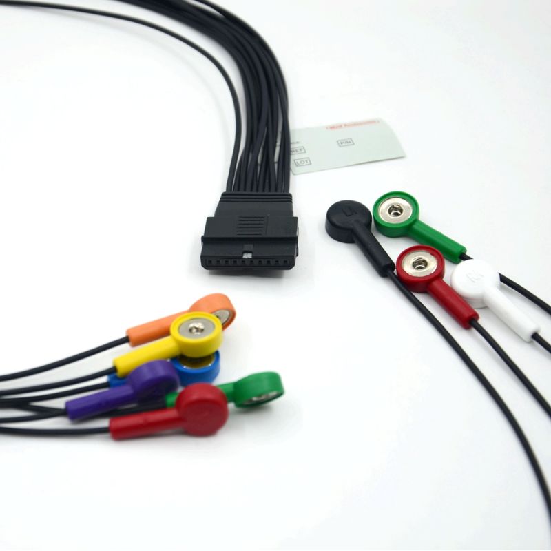 ชิลเลอร์ที่สอดคล้อง 10 สาย ECG ลูกป่วย Schiller สําหรับ Schiller MS-12 สาย ECG สีฟ้า