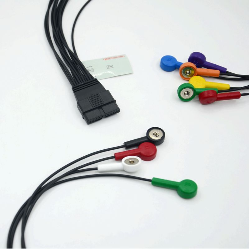 ชิลเลอร์ที่สอดคล้อง 10 สาย ECG ลูกป่วย Schiller สําหรับ Schiller MS-12 สาย ECG สีฟ้า