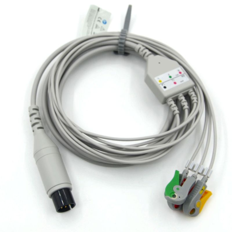 สอดคล้อง AAMI สอดคล้อง 3 สายเคเบิล ECG นํา IEC Grabber สําหรับอุปกรณ์เสริมทางการแพทย์