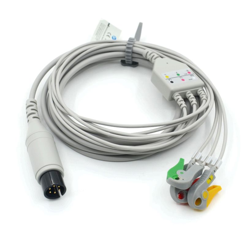 สอดคล้อง AAMI สอดคล้อง 3 สายเคเบิล ECG นํา IEC Grabber สําหรับอุปกรณ์เสริมทางการแพทย์