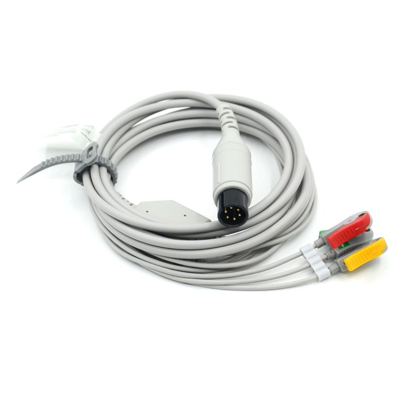 สอดคล้อง AAMI สอดคล้อง 3 สายเคเบิล ECG นํา IEC Grabber สําหรับอุปกรณ์เสริมทางการแพทย์