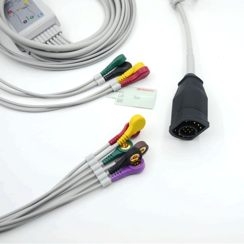 สายเคเบิลและสายไฟ EKG แบบสมาธิ IEC ที่เข้ากันได้