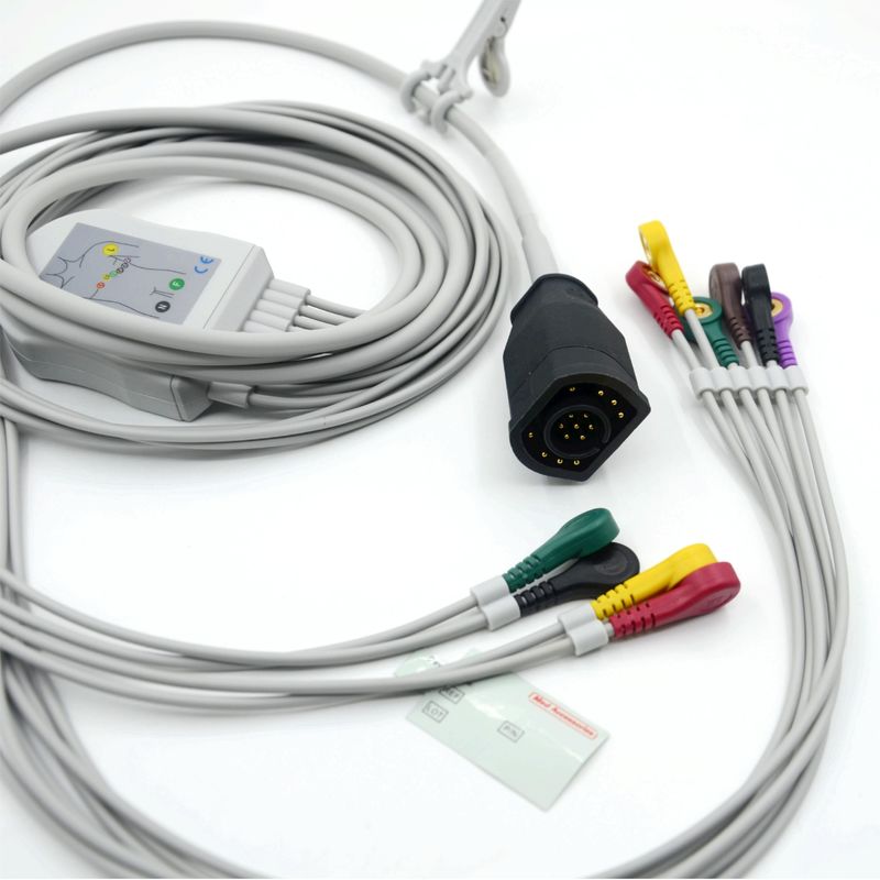 สายเคเบิลและสายไฟ EKG แบบสมาธิ IEC ที่เข้ากันได้