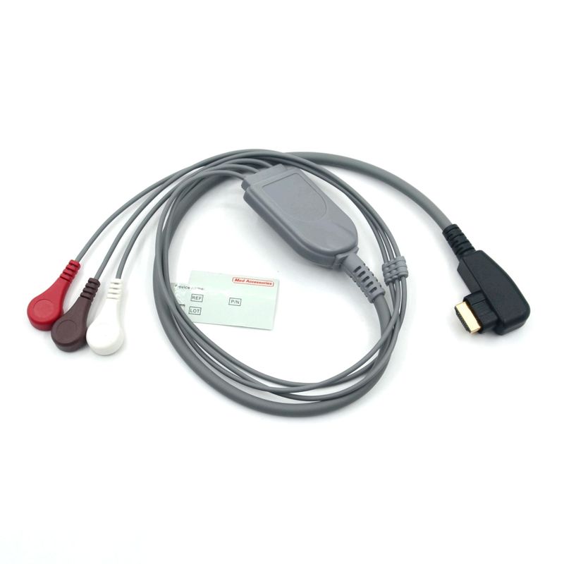 สาย ECG Holter Probe 3 Leads Snap AHA/IEC สำหรับ DMS300 ของผู้ผลิตอุปกรณ์ทางการแพทย์