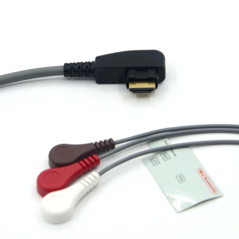 สาย ECG Holter Probe 3 Leads Snap AHA/IEC สำหรับ DMS300 ของผู้ผลิตอุปกรณ์ทางการแพทย์
