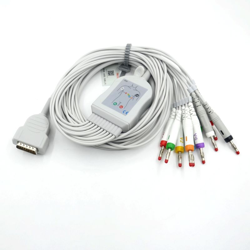 รองรับ Nihon Kohden 10 LED EKG สายเคเบิล ECG การแพทย์ 4.0 กล้วย