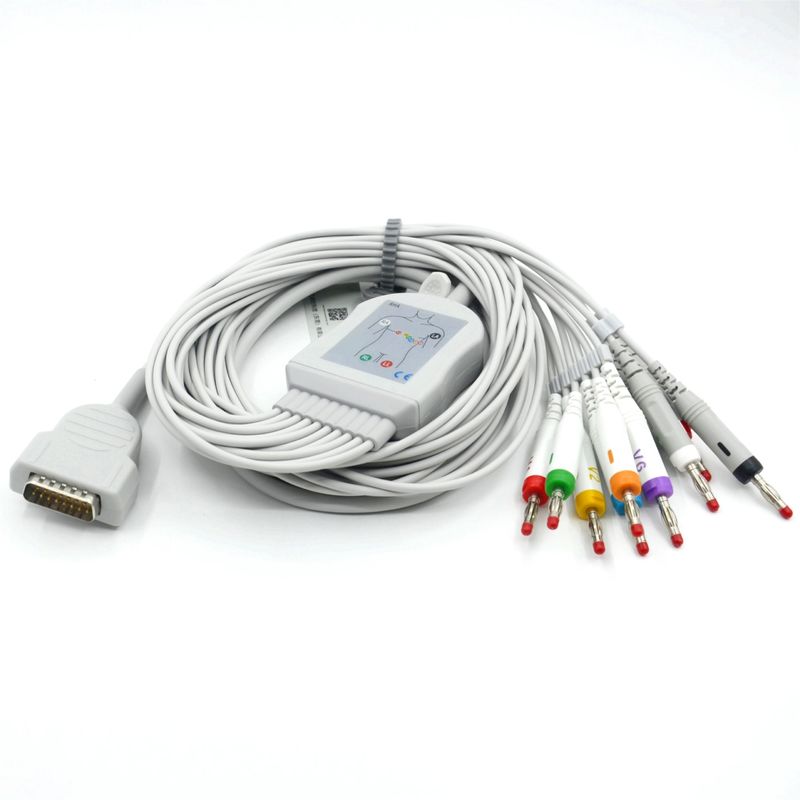 รองรับ Nihon Kohden 10 LED EKG สายเคเบิล ECG การแพทย์ 4.0 กล้วย