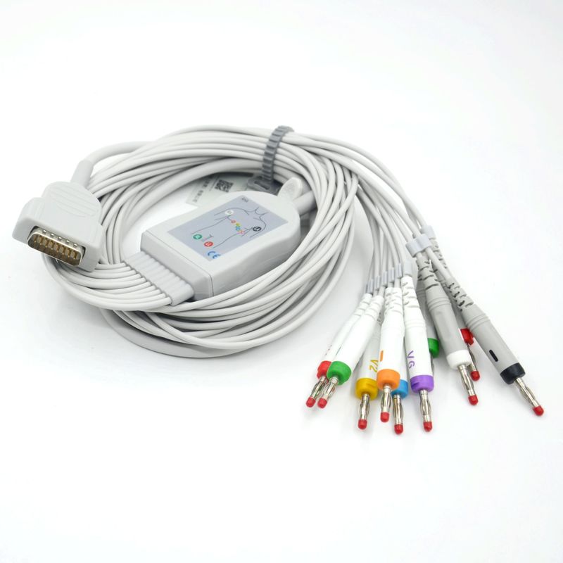 รองรับ Nihon Kohden 10 LED EKG สายเคเบิล ECG การแพทย์ 4.0 กล้วย