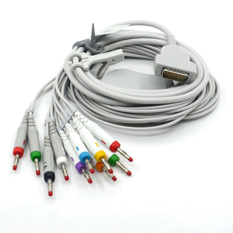 รองรับ Nihon Kohden 10 LED EKG สายเคเบิล ECG การแพทย์ 4.0 กล้วย