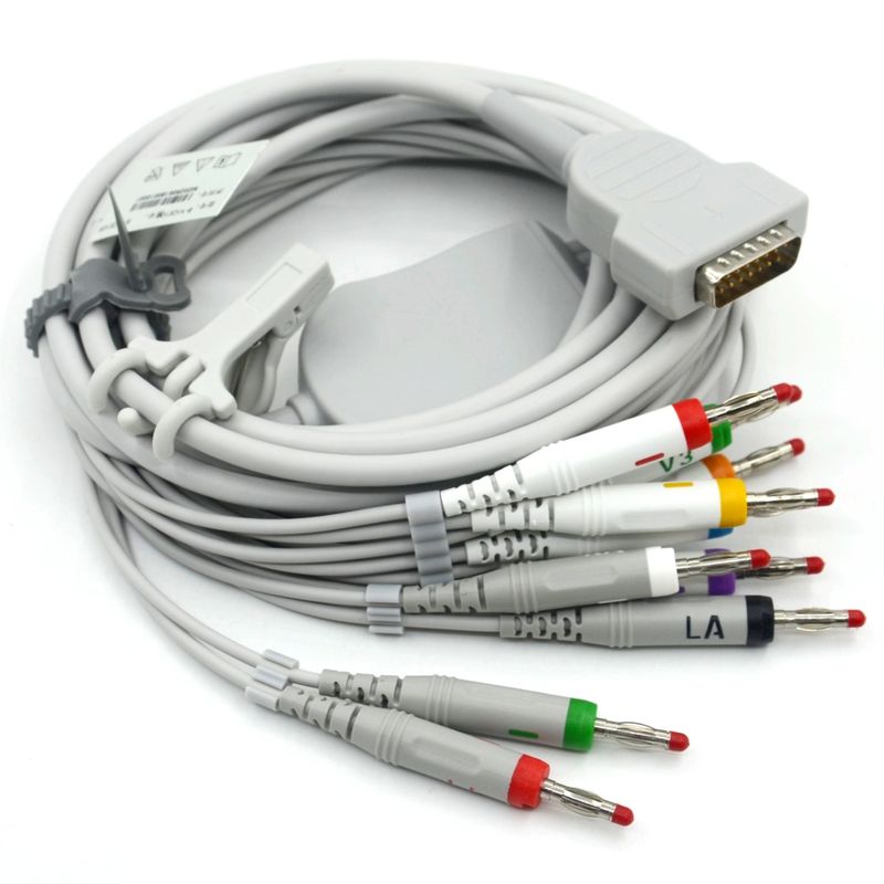รองรับ Nihon Kohden 10 LED EKG สายเคเบิล ECG การแพทย์ 4.0 กล้วย