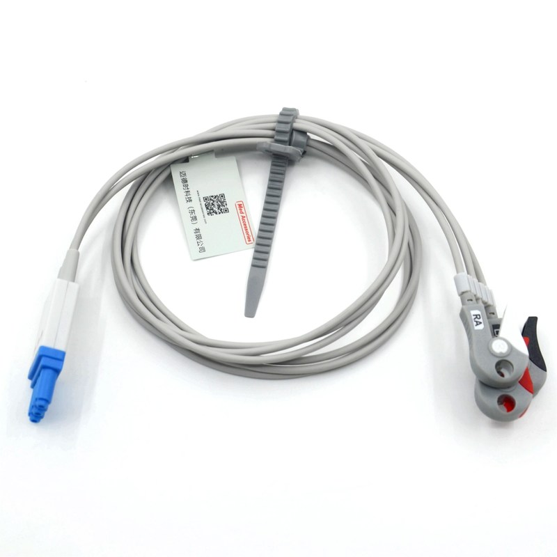 สายเคเบิล ECG 3-lead ที่เข้ากันได้กับ Philips พร้อมสายนำแบบ Grabber สี AHA CE&ISO13485