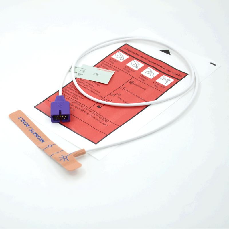 ผู้จัดจำหน่ายอุปกรณ์ทางการแพทย์ ผ้าแบบยืดหยุ่น เข้ากันได้กับเซ็นเซอร์ SpO2 แบบใช้แล้วทิ้ง 9 พิน Nellcor สำหรับทารกแรกเกิด/ผู้ใหญ่