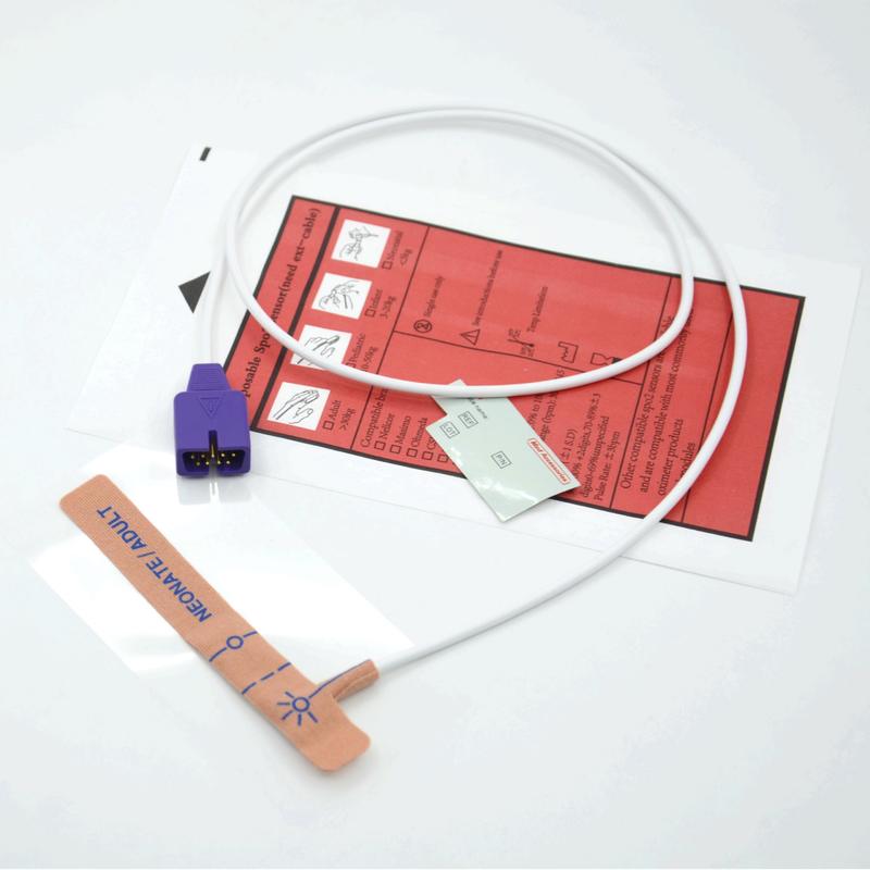 ผู้จัดจำหน่ายอุปกรณ์ทางการแพทย์ ผ้าแบบยืดหยุ่น เข้ากันได้กับเซ็นเซอร์ SpO2 แบบใช้แล้วทิ้ง 9 พิน Nellcor สำหรับทารกแรกเกิด/ผู้ใหญ่