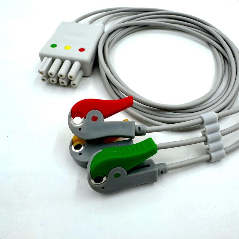 อุปกรณ์เสริม Med คุณภาพสูง รุ่นสี IEC RoHS รับรอง 3 ใบรับเชือก ECG Leadwire